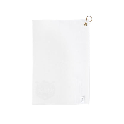 White Golf Towel — "Whack Shack" Graphic Microfiber Towel with Grommet & Clip